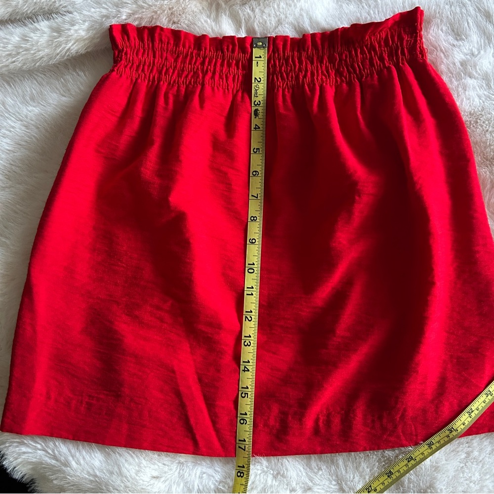 J. Crew red paperbag mini skirt, size 4 - Picture 8 of 13